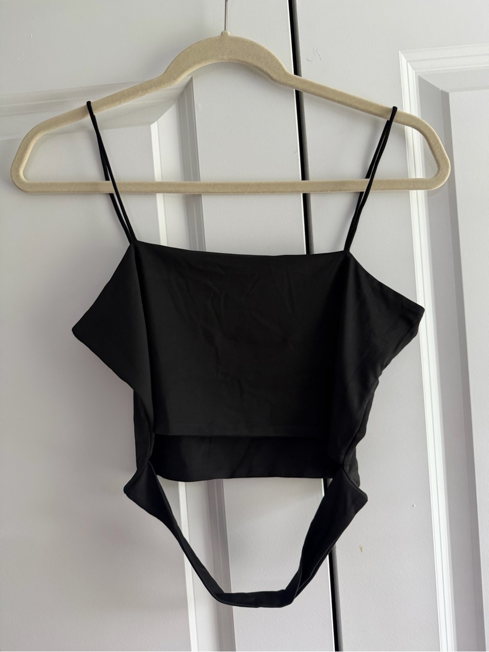 Black Going Out Crop Top with Cut Out